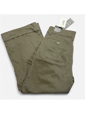 Wit & Wisdom High-rise Pleated Wide Leg Cuffed Pants-Olive Green-Size 4P NWT